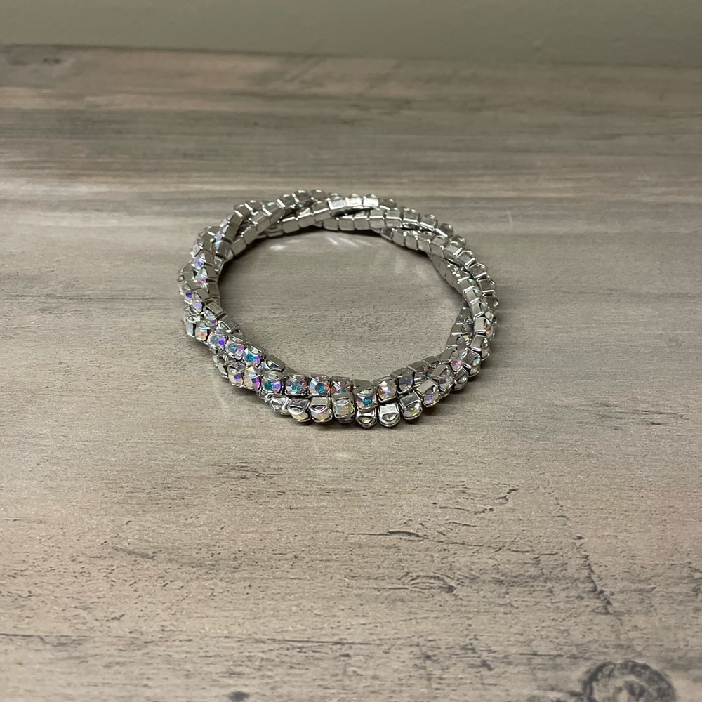 Aurora borealis triple wrap stretch bracelet